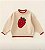 Blusa Infantil Menina Little – Lã Bege com Bordado de Morango - Imagem 1
