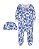 Macacão Carter’s Floral Azul com Touca – Algodão Bebê - Imagem 1