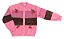 Cardigan Infantil Menina Little – Rosa e Marrom com Pérolas - Imagem 1