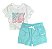 Conjunto Infantil Menina DKNY – Camiseta e Shorts Verde - Imagem 1