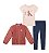 Conjunto Infantil Menina 3 Peças Calvin Klein Jaqueta Salmão - Imagem 1