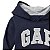 Roupa Infantil Gap Blusa Moletom Azul Marinho Gorro Logo Cinza - Imagem 4