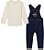 Conjunto Infantil Tommy Jardineira Jeans com Camiseta – 2 Pçs - Imagem 1