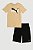 Conjunto Infantil Puma Camiseta Bege e Bermuda Preta – 2 Pçs - Imagem 1