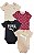 Roupa Infantil Menino Puma Kit 4 Bodys Manga Curta Bordô e Bege - Imagem 1