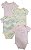 Kit 4 Bodys Puma Infantil Menina – Manga Curta Rosa e Bege - Imagem 1