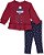 Roupa Infantil Menina Tommy Hilfiger Conj 2 Pçs Blusa Moletom Bordô - Imagem 1