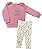 Conjunto Infantil Lucky Brand Menina – Blusa Lilás e Legging Floral - Imagem 1