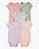 Kit 5 Bodys Manga Curta Neutros Bebê Menina Carter’s Laço - Imagem 1