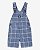 Jardineira Curta Infantil Menino OshKosh Azul Xadrez Jeans Fake - Imagem 1