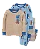 Pijama Infantil Menino Carter’s 4 Peças Bege e Azul Urso Game - Imagem 1