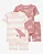 Pijama Infantil Menina Carter’s 4 Peças Salmão e Rosa Listras Baleia - Imagem 1
