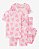 Pijama Infantil Menina Carter’s 4 Peças Rosa Corações e Arco-Íris - Imagem 1