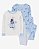 Pijama Infantil Menina Carter’s 4 Peças Azul Pinguim Importado - Imagem 1