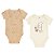 Kit 2 Bodys Disney Baby Bege e Caramelo Ursinho Pooh Infantil - Imagem 1