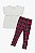 Conjunto Infantil Menina Tommy Hilfiger Bata Cinza + Calça Xadrez - Imagem 1
