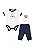 Conjunto Infantil Menino GAP 3 Peças Body Branco Urso + Calça Azul Marinho - Imagem 1