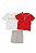 Conjunto Infantil Menino Calvin Klein 3 Peças Polo Vermelha + Bermuda Cinza - Imagem 1