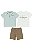 Conjunto Infantil Menino Calvin Klein Polo Verde + Bermuda Marrom - Imagem 1
