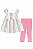Conjunto Infantil Menina Calvin Klein Bata Listrada + Legging Rosa - Imagem 1