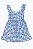 Vestido Infantil Chenault Xadrez Azul com Estampa de Morangos - Imagem 1