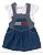 Jardineira Jeans Infantil Menina Tommy Hilfiger + Camiseta Branca - Imagem 3