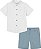Conjunto Infantil Menino Calvin Klein Camisa Branca + Bermuda Verde - Imagem 1