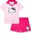 Conjunto Infantil Menina Hello Kitty Camiseta e Shorts Pink - Imagem 1