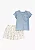 Conjunto Infantil Menina Carter’s 2 Peças Camiseta Azul Coelho + Saia - Imagem 1