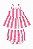 Vestido Infantil Menina Okie Dokie Pink e Branco Listrado + Calcinha - Imagem 1