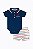Conjunto 2 Peças Menino Náutica Body Polo Azul Marinho com Bermuda - Imagem 1
