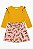 Conjunto 2 Peças Menina Crown e Ivy Camiseta Amarela Saia Tigre - Imagem 1