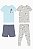 Pijama Infantil Menino Kirkland 4 Peças Estampa Foguete Importado - Imagem 1