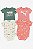 Kit 4 Bodys Puma Infantil Menina – Manga Curta Rosa e Verde - Imagem 1