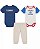 Conjunto Infantil Menino Tommy Hilfiger 3 Peças Body Azul e Bege - Imagem 1