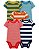 Kit 5 Body's Infantil Menino Carter’s Manga Curta Listrado - Imagem 1