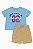 Conjunto Infantil Menina 2 Peças Pink Velvet Camiseta Azul e Shorts - Imagem 1