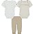 Conjunto 3 Peças Menino Tommy Hilfiger Body Bege com Calça - Imagem 1
