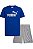 Conjunto 2 Peças Menino Puma Camiseta Azul Bermuda Cinza - Imagem 1