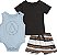 Conjunto Infantil Menino Volcom 3 Peças Camiseta e Body Bermuda Listras - Imagem 1