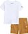 Conjunto Infantil Menino Champion 2 Peças Camiseta Branca Bermuda Caramelo - Imagem 1