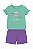 Conjunto Menina Wonder Nation 2 Peças Camiseta Verde Com Shorts - Imagem 1