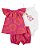Conjunto Infantil Menina Carters 3 Peças Bata Floral Pink com Body - Imagem 1
