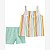 Conjunto Infantil Menina Carters 2 Peças Bata Listrada Shorts Verde - Imagem 1
