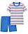 Conjunto Infantil Menino Carters 2 Peças Camiseta Listras Peixe - Imagem 1