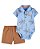 Conjunto Infantil Menino Carters 2 Peças Body Azul Coqueiro - Imagem 1