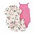 Conjunto Infantil Menina Carters 3 Peças Camisa Floral com Shorts e Body - Imagem 1