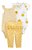 Conjunto Infantil Menina Carters 3 Peças Body Listras e Floral Amarelo - Imagem 1