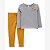 Conjunto Infantil Menina Carters 2 Peças Moletinho Listras Calça Caramelo - Imagem 1