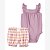 Conjunto Menina Carters 2 Peças Body Lilás Shorts Xadrez - Imagem 1